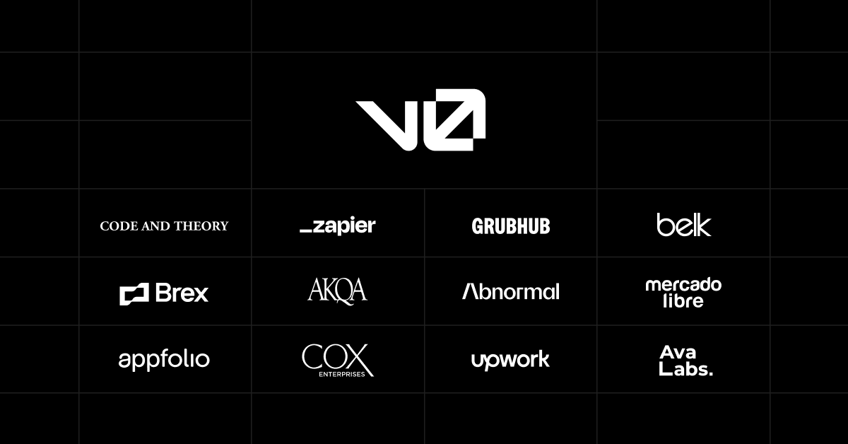 v0 is beloved by vibe coders, startups, and enterprises. Founders are replacing pitch decks with prototypes. Teams love the speed they can communicate new ideas. Enterprises are using it to reinvent themselves with AI. The way we work is changing