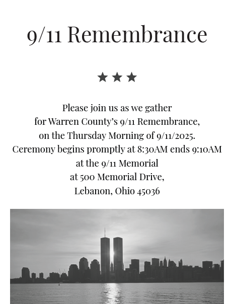 WCSO_Ohio's tweet photo. Take the time to remember. Take the time to come together. https://t.co/kzW3xXziYk