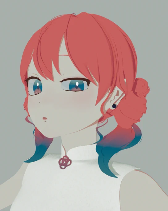 顔きれいにして表情をつけれるようにした。かわいい表情にするの難しい…!