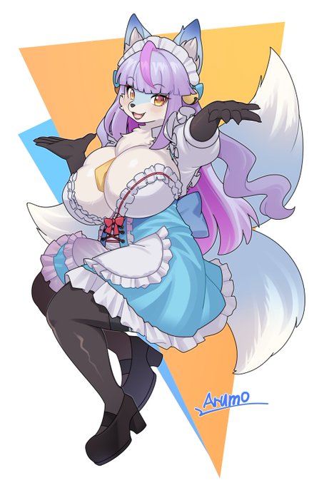 Skebで描かせていただきました🦊❄️
#雪や紺狐artや紺狐 