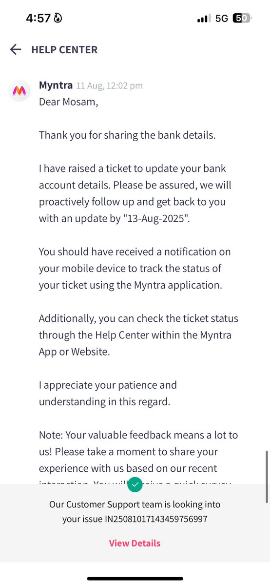 MosamSamaiya's tweet photo. @MyntraSupport How long do I still have to wait!?, You told me to wait till 13. Again I waited after that also.

Why do you need the same invoice receipt again? I'm being accused of it not matching. https://t.co/x8s7po8MYN