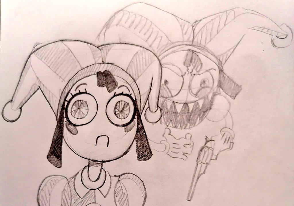 FooRFaR1's tweet photo. I don't like drawing guns......🥰🔫
Also 6 ep is crazy!❤️
#TheAmazingDigitalCircus 
#Pomni 
#pomnifanart https://t.co/XIV5eih2DY