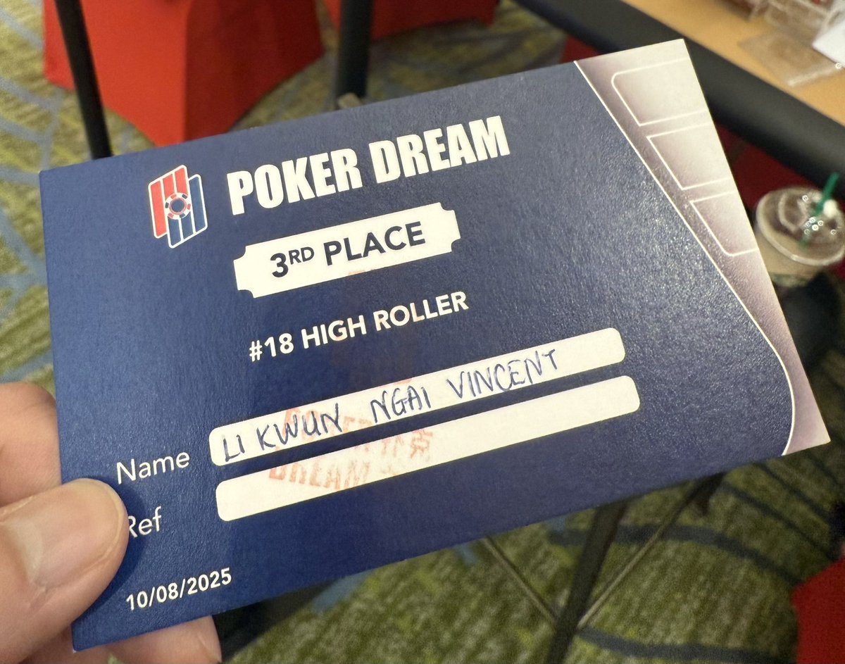 Vincent Li (@tezzavin) on Twitter photo I came 3rd in the Poker Dream High Roller event. Having that <a href="/TezzaPoker/">Tezza Poker</a> patch on definitely makes me more eager to win.
I used to only feel tension during poker tournaments, but now it’s one of the most relaxing environments for me.
A mix of tension and bursts of smiles is I came 3rd in the Poker Dream High Roller event. Having that <a href="/TezzaPoker/">Tezza Poker</a> patch on definitely makes me more eager to win.
I used to only feel tension during poker tournaments, but now it’s one of the most relaxing environments for me.
A mix of tension and bursts of smiles is