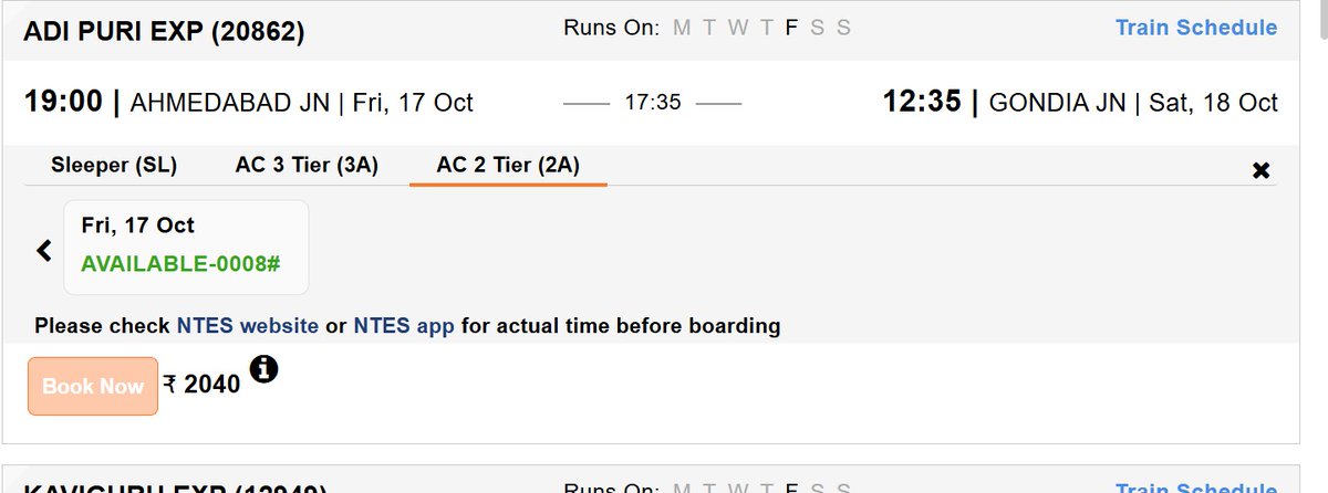 Ssaurabhatfr's tweet photo. Scam by IRCTC.
Tried booking a ticket today from Ahmedabad to Gondia for Diwali (17 Oct 2025) — exactly 60 days in advance as per IRCTC’s rules. Logged in sharp at 8 AM. Guess what? Just 7% seats were open for booking. Sleeper: 43, 3rd AC: 38, 2nd AC: 8 — all gone in seconds. https://t.co/V7q5jn4ZFS