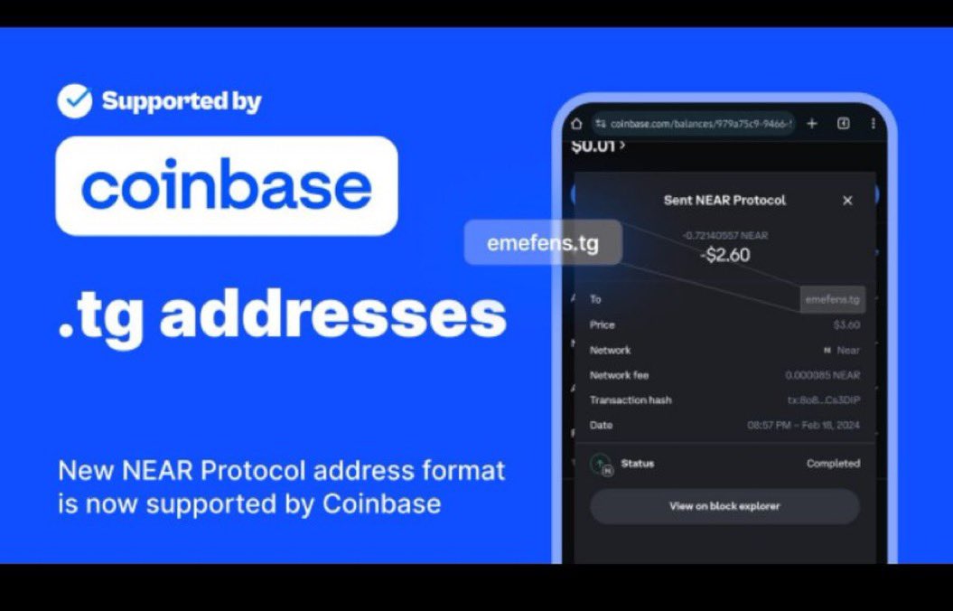 Christianchiby4's tweet image. TBH majority of you don’t know that Binance and Coinbase was the first Cex to support deposits on Near via hot  telegram! 

.tg supported by coinbase, this is just insane. $HOT to the moon for sure🚀 be rest assured $hot will definitely list on Coinbase and Binance 

#HOTprotocol