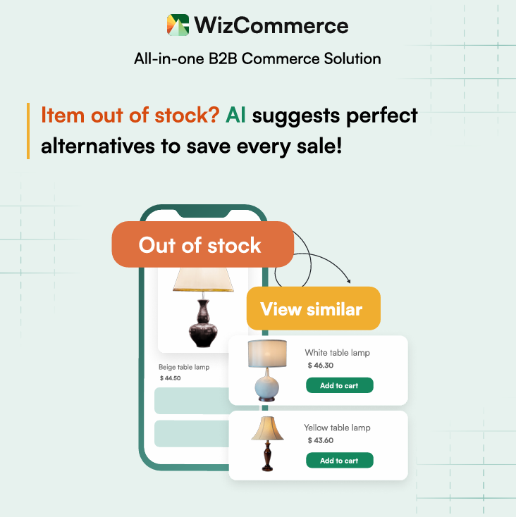 WizCommerceAI's tweet photo. Let’s be real, wholesale is tough.
Stockouts, abandoned carts, endless back-and-forth with customers. But what if AI could handle all that for you? 

At WizCommerce, we’ve built AI that doesn’t just sound good on paper, it delivers:
⚡Out-of-stock? AI saves the sale with instant recommendations.
🛒 Buyers spend more thanks to smart suggestions and upsells.
📈 Proof? Sagebrook Home saw a 16% jump in revenue with our AI-powered order tool.

This is wholesale on autopilot
Smarter for your business. Seamless for your buyers.

Ready to let AI do the heavy lifting?
Drop a “Tell me more” below.