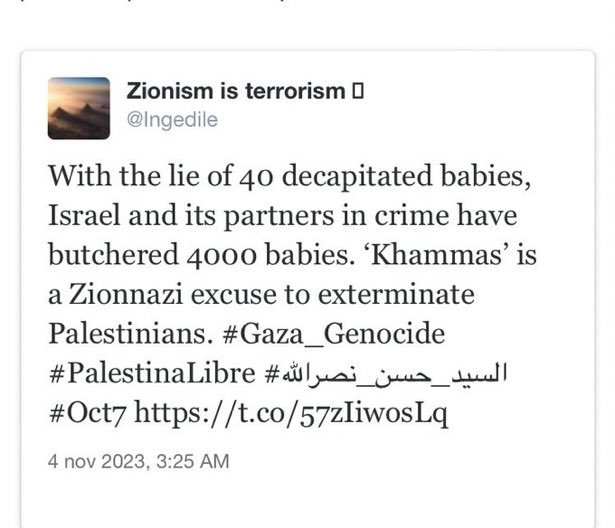 Ingedile's tweet photo. Elon Musk had deleted this in 2023.#PalestineGenocide https://t.co/Isa400h4C4