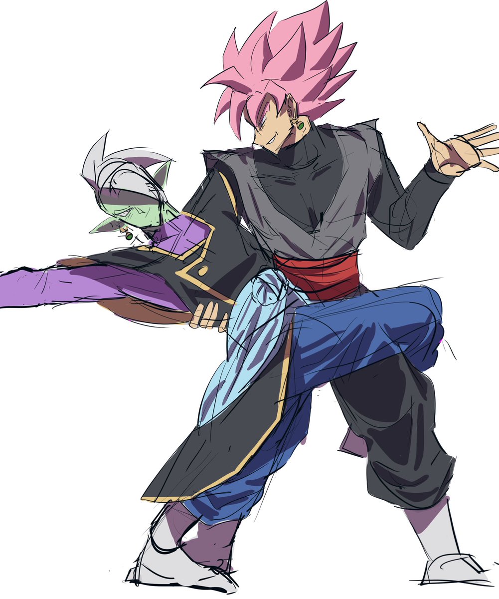 영상 보다가 이런 자세 하는 신님들 봐서 못참겠어서 급히 그렸어요✨ㄹㅇ 두분 너무 잘어울리심.. #zamasu #blackgoku #Dragonball