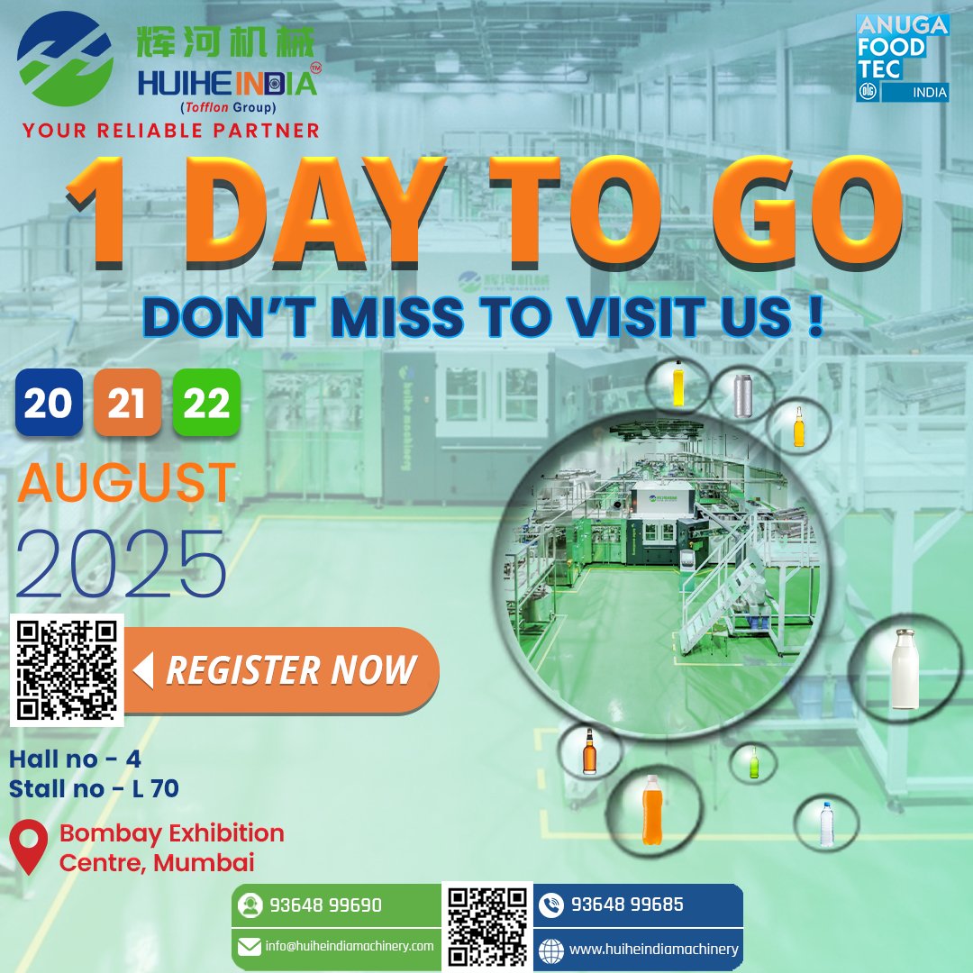 HuiheIndia's tweet image. #HuiheIndia #AnugaFoodTec #ProcessingSolutions #PackagingSolutions #Oneroofsolution #FoodAndBeverage #TurnkeySolutions #BeverageTech #MeetUsInMumbai #SustainablePackaging #BeverageInnovation #CombiBloc #Automation #TurnkeyProject #Filling #Packaging #Capping #HuiheIndiaProducts