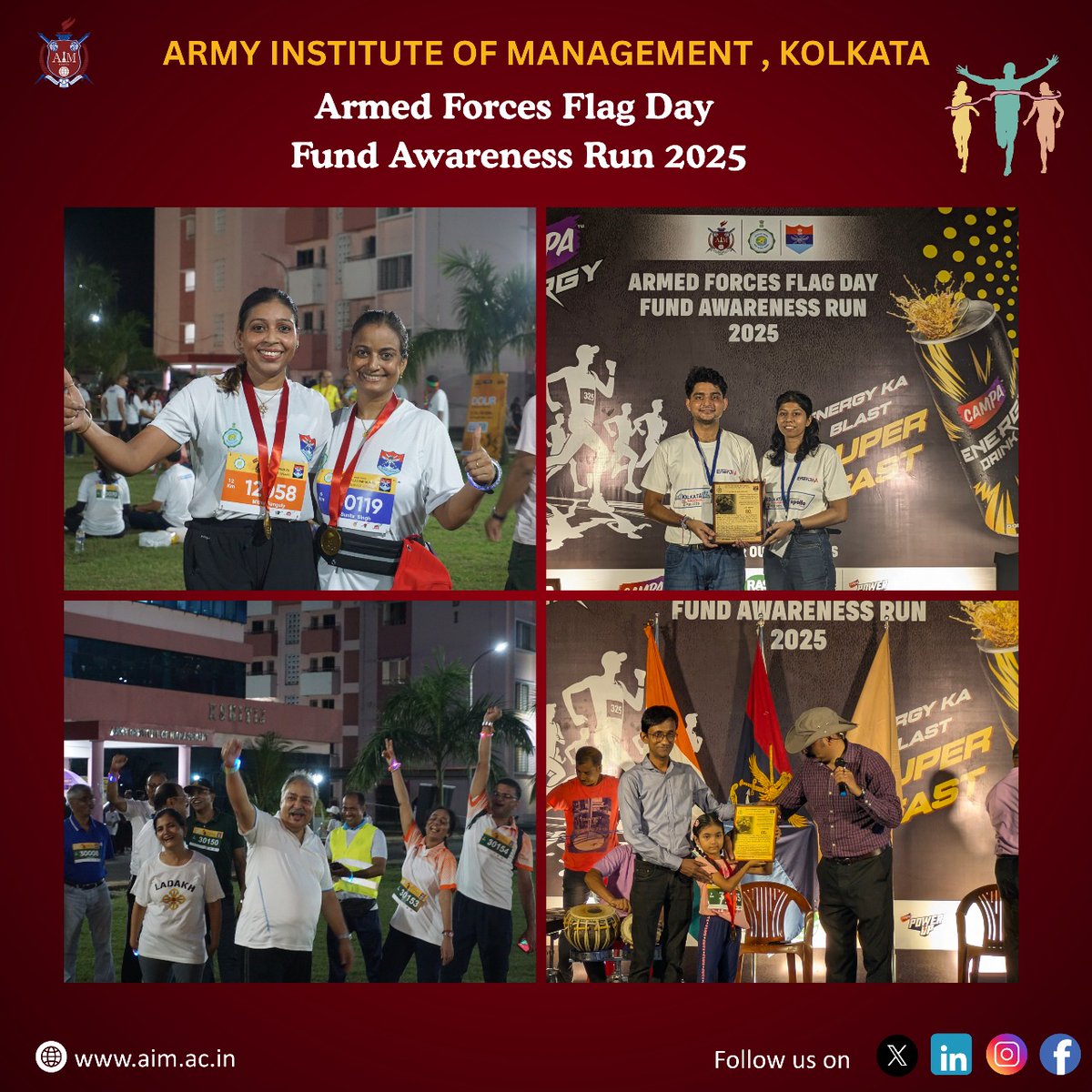 AIMK_Official's tweet photo. 650+ runners. One cause.
On 17 Aug, AIMK hosted the Armed Forces Flag Day Fund Awareness Run 2025—a tribute of unity, gratitude &amp; commitment to our Armed Forces &amp; their families. 🇮🇳
Together, we run with purpose. 💙
#AIMK #FlagDayFund #RunForACause https://t.co/pbIXIty8E8