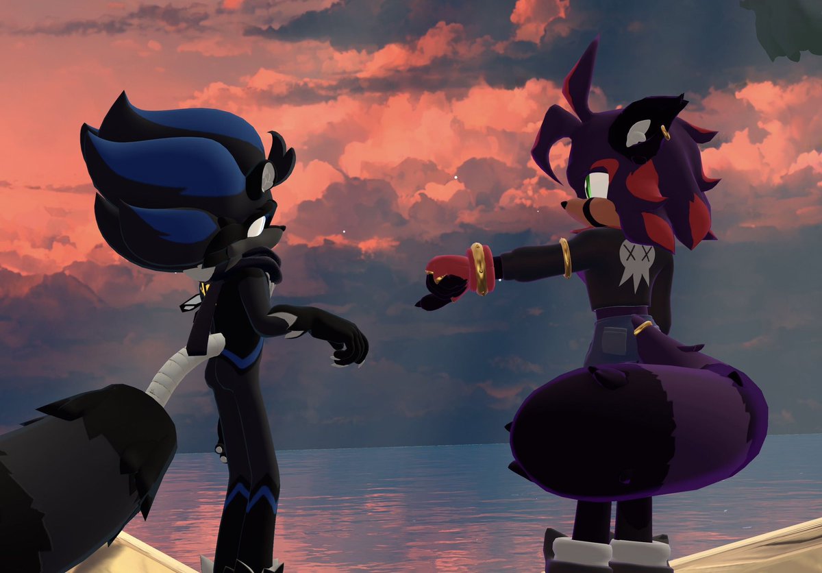 Finished commission for airothebluewolf on discord. Last picture was taken by them in vrchat. #VRChat #sonicoc #mobian