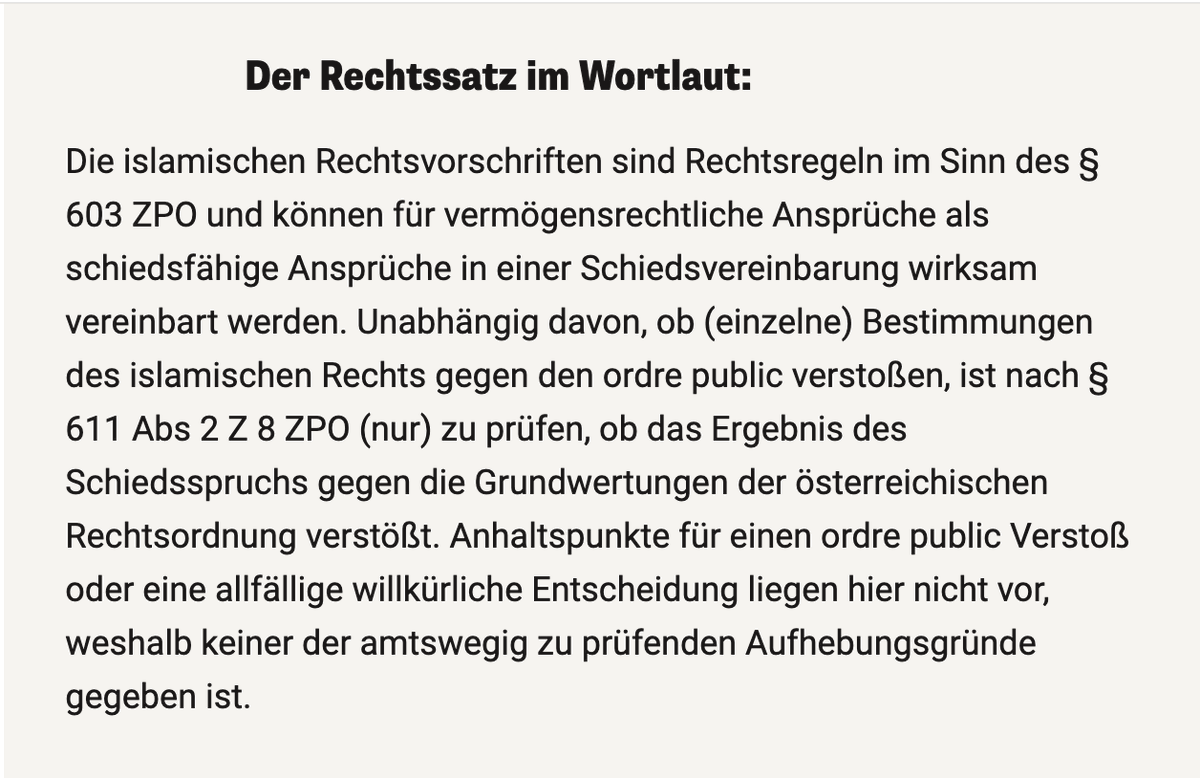 Was zum Kuckuck.....#Scharia gilt in Österreich. Angeblich wegen § 603 ZPO. Der Islam ist jetzt ein Staat?