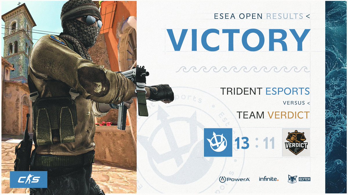 TridentEsports's tweet image. #VICTORY 

#TridentCS are victorious taking out #Verdict on mirage 13-11.

With our very own @camille___666 taking out MVP. This puts the team 18th on the leaderboard.

#RaiseYourTrident🔱 | #GGWP
