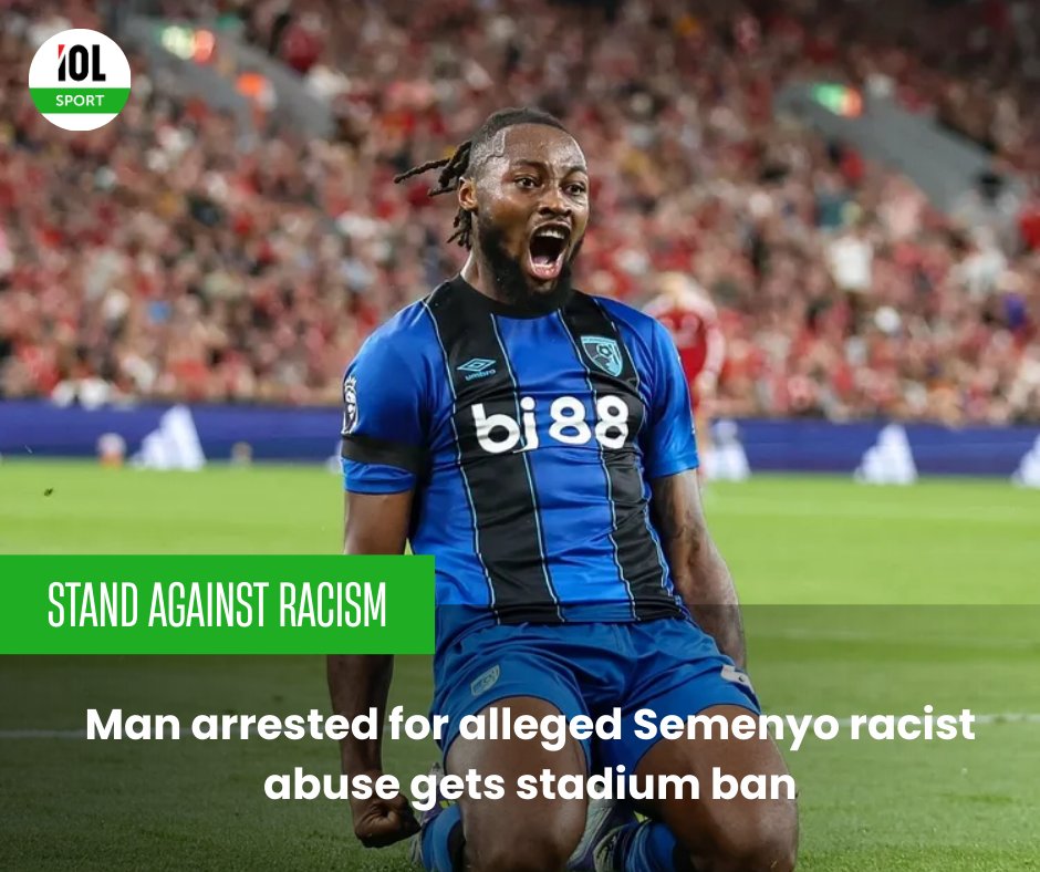 IOLsport's tweet image. Bournemouth’s Antoine Semenyo targeted by racial abuse at Anfield; suspect banned from all UK stadiums as investigation continues.
#NoToRacism #FootballUnity #StandAgainstRacism #PL #Bournemouth
Read on tinyurl.com/my37dte3