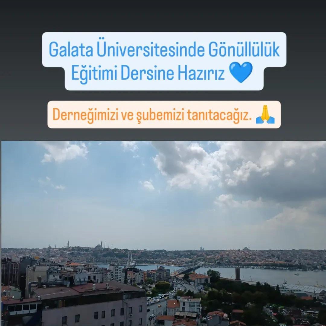 Galata Üniversitesi'nde Gönüllülük Eğitimi Dersine Konuk Olacağız. Hem şubemizi hem de derneğimizi tanıtacağız. 💙