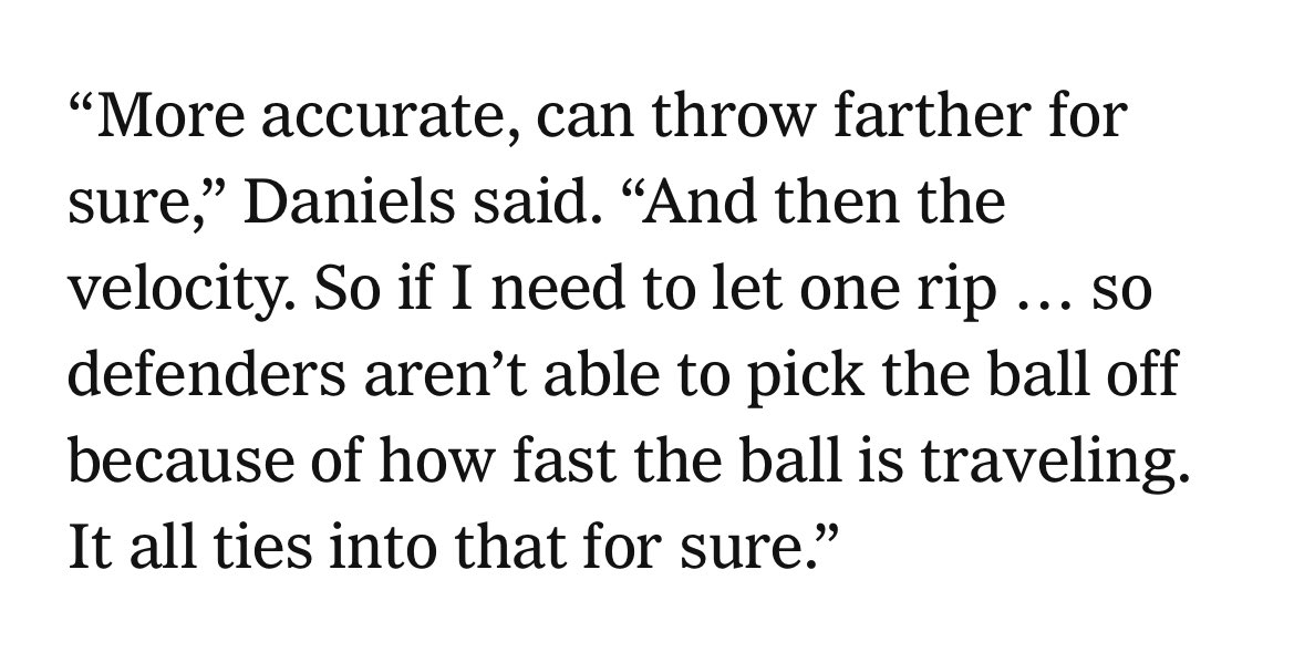 Jayden Daniels spent the offseason improving his mechanics after scouting himself for weaknesses 

he was asked what are the final results of months of monotonous repetition?

this is scary: