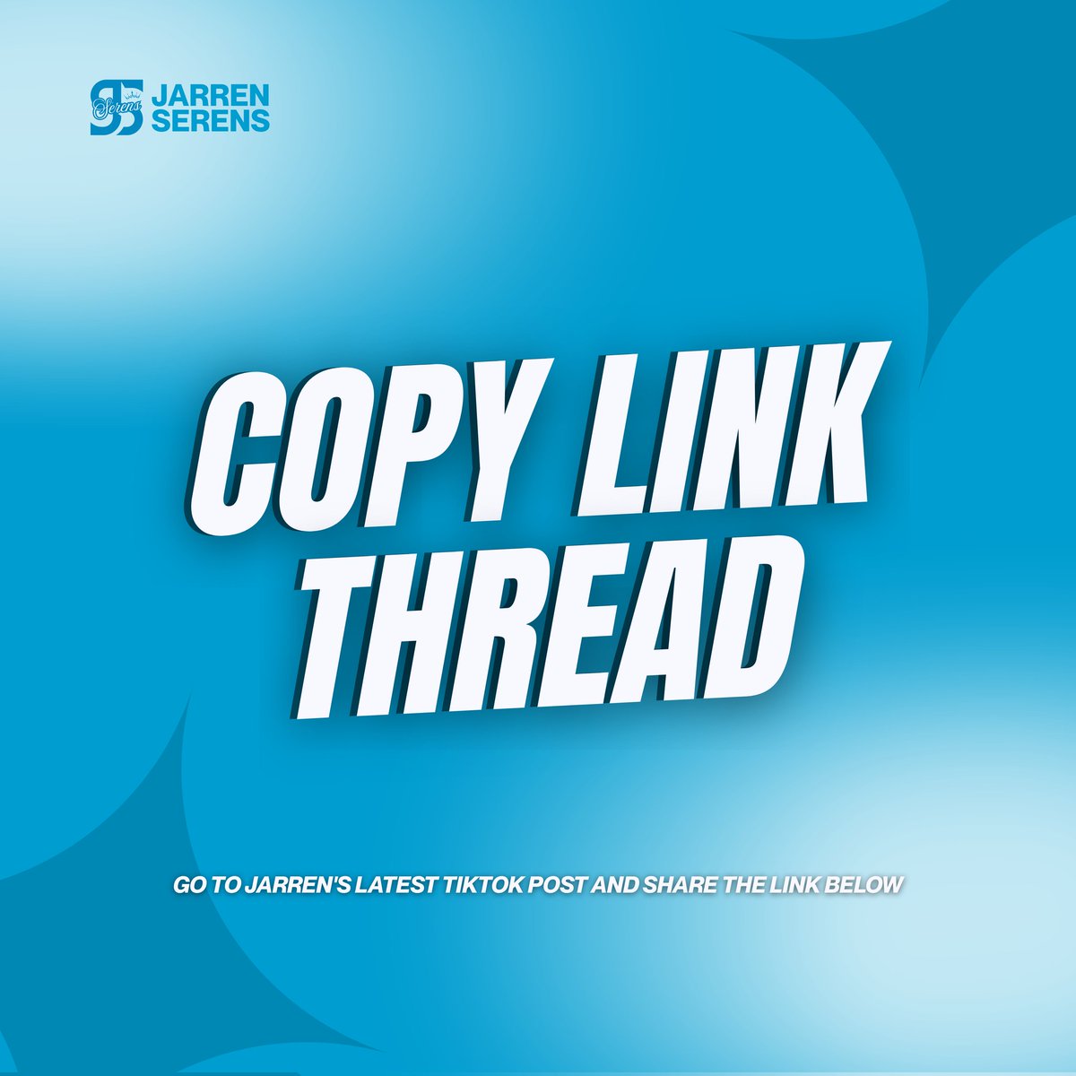 🚨 Copy Link Thread 

Since Jarren’s account is shadowbanned on TikTok, let’s boost his posts together through copy link! 🩵✨

How to join:

1. Go to Jarren’s recent TikTok video.
2. Tap Share → Copy Link.
3. Drop your link under this thread.

Let’s keep his content on