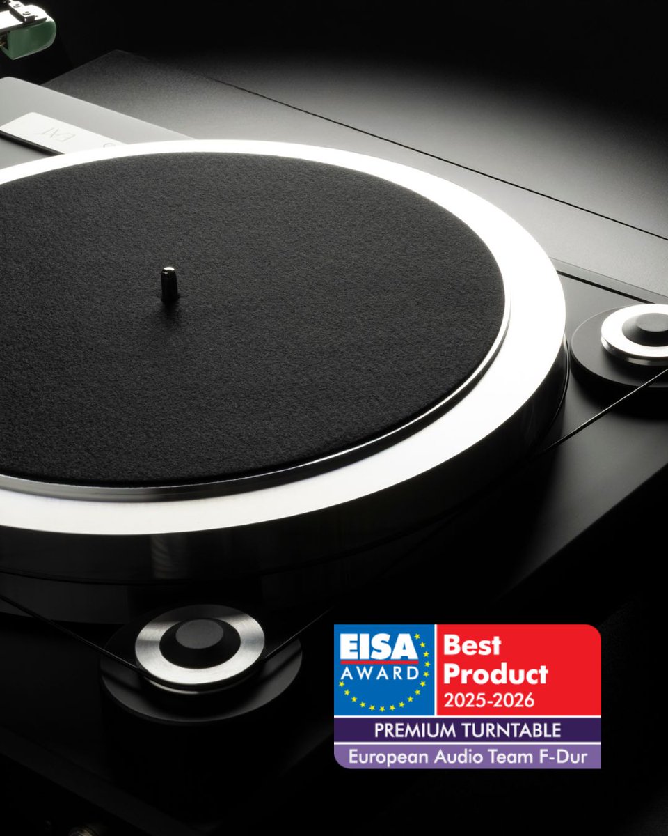 HenleyDesigns1's tweet image. Big news! E.A.T F-DUR has been honoured with the EISA 2025-2026 Premium Turntable award.
 
Discover why it’s an award-winner: loom.ly/K3E6Kdk

#EISA #AwardWinning #Innovation #Quality #Design