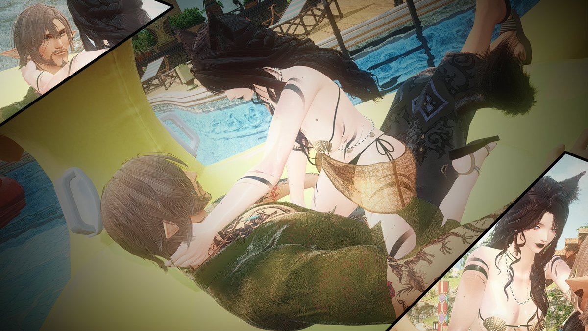 LaylaFFXIV_NSFW's tweet photo. The plan was to go for a swim but we ended up sneaking into one of the suites for more fun.. w.@SilvaireXIV | #ffxivlewds | #gposensfw | #ffxivnfsw https://t.co/SGlxesptoi