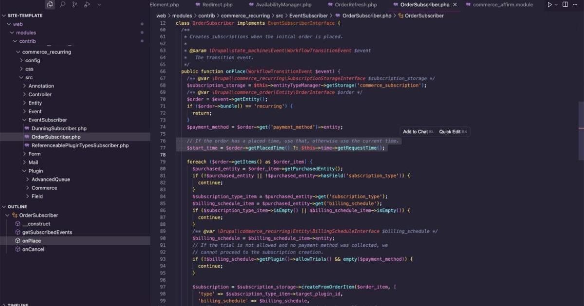 thedroptimes's tweet image. 🤖 Ryan Szrama @ryanszrama of @CentarroHQ explores AI-assisted coding with Cursor for #DrupalCommerce.
From fixing subscription timing in Commerce Recurring to Elvis-operator magic 🎸, AI accelerated his workflow — quirks included.
👉 bit.ly/4fEBMGW
#Drupal #AI