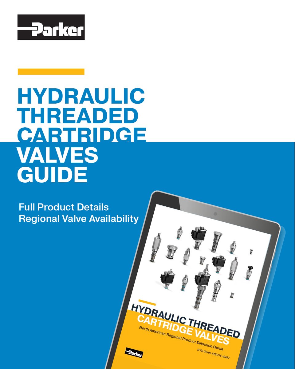 Spec hydraulic cartridge valves with ease using the Hydraulic Valve Systems’ North American Selection Guide. Access product details and availability in one place. prker.co/41CcaEM

#HydraulicValve #HydraulicDesign #Hydraulics