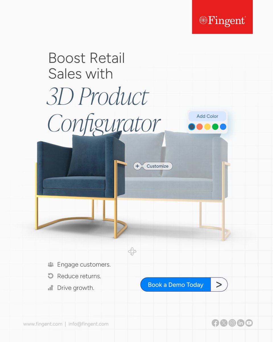 Fingent's tweet image. Boost Retail Sales with 3D Product Configurator Platform

Engage customers, reduce returns, and drive growth with immersive product experiences.

👉 Book a demo today: fingent.com/solutions/3d-p…

#3DProductConfigurator #RetailTech #EcommerceGrowth #CustomerExperience #Fingent