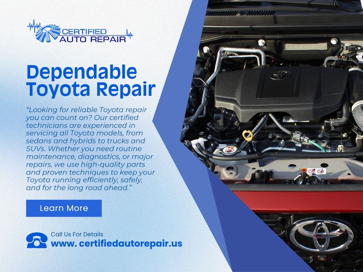 MNCertifiedAuto's tweet image. Need a reliable Toyota repair? 🚗🔧 Certified Auto Repair offers expert service for your Toyota, from diagnostics to routine maintenance. 📲 Book your appointment today!

🌐 certifiedautorepair.us/toyota-service…

#toyotarepair #volvorepairshop #fuelsystemrepair #CertifiedAutoRepair