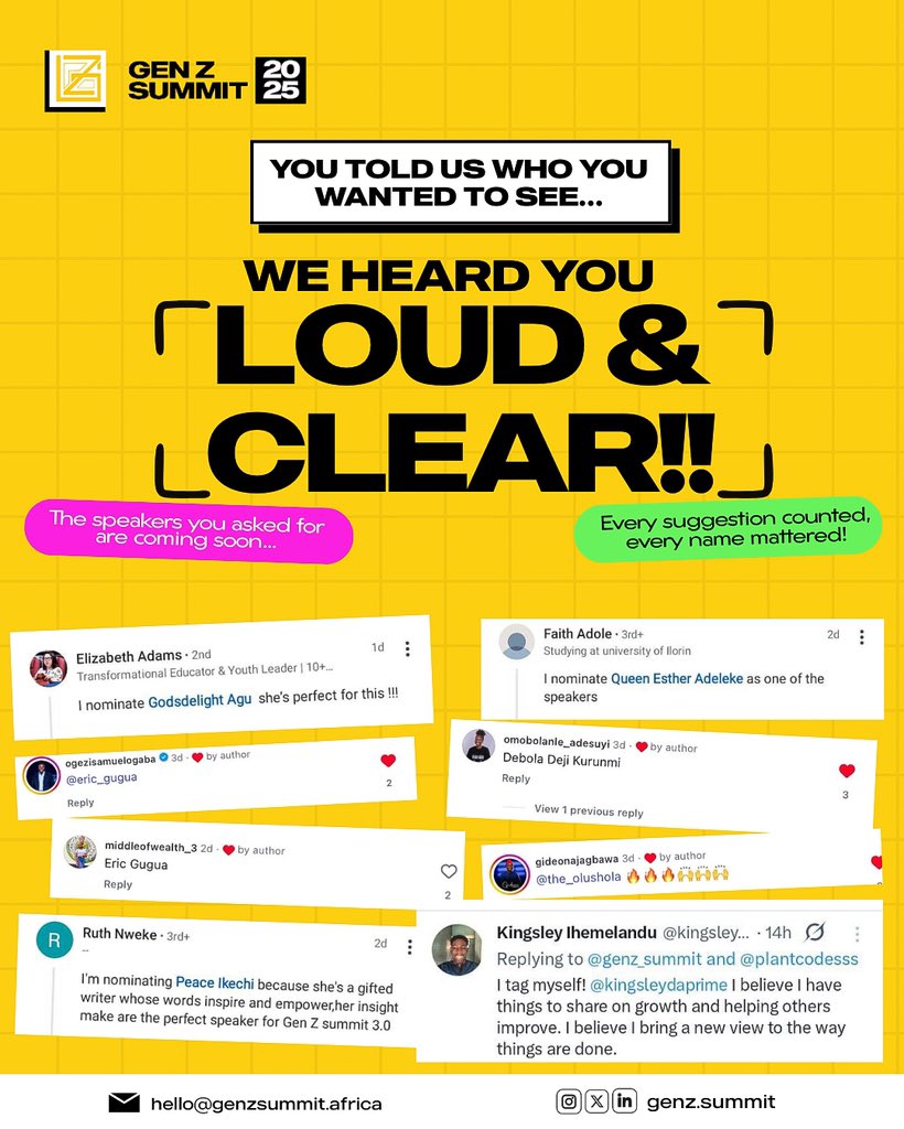 You told us who you wanted to see and we listened. Loud and clear.
Stay tuned. 👀

#MTEvolution #GenZSummit2025 #GenZSummit3.0