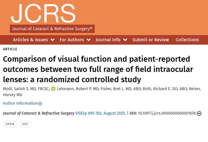 jcrsjournal's tweet image. This open article compares visual and patient-reported outcomes in patients with cataracts bilaterally implanted with PanOptix or Synergy IOLs.

Read the full article: journals.lww.com/jcrs/fulltext/…

#Ophthalmology #Ophthalmologist #CataractSurgery