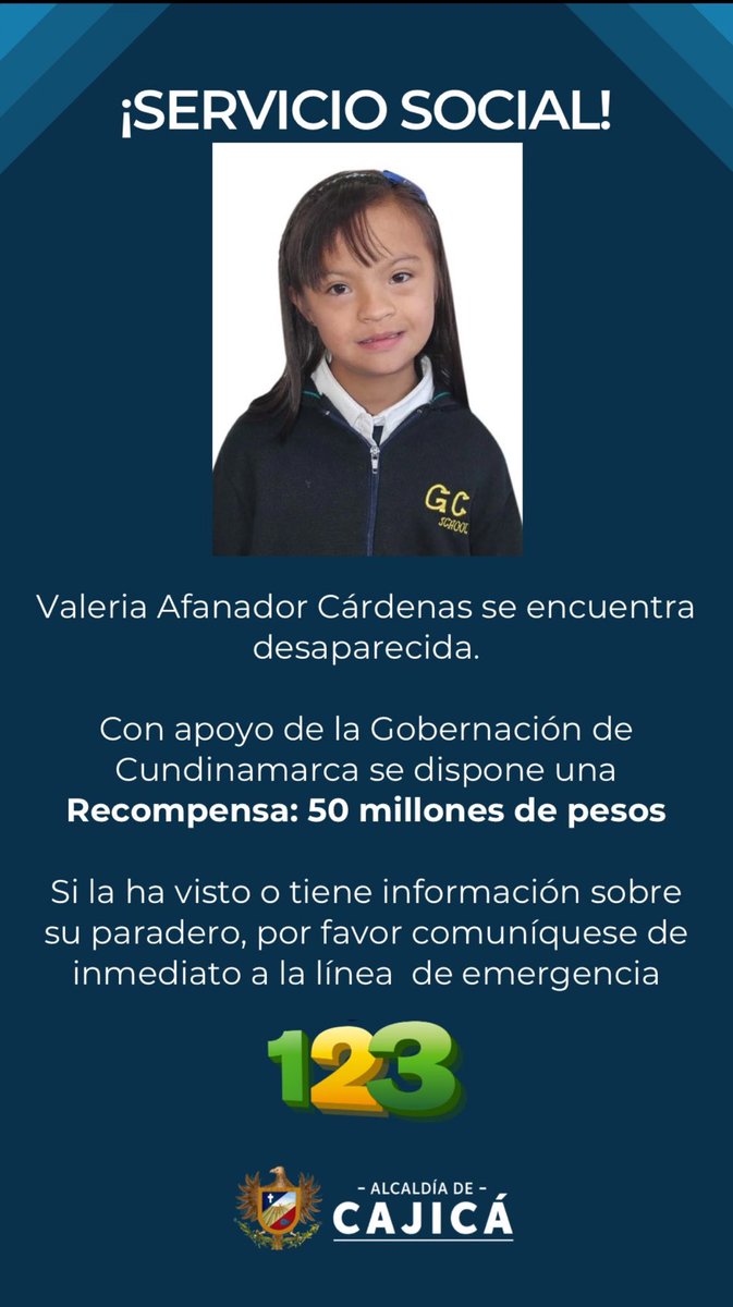Valeria tiene que aparecer. Hay que compartir la imagen por todos los medios posibles hasta que aparezca.