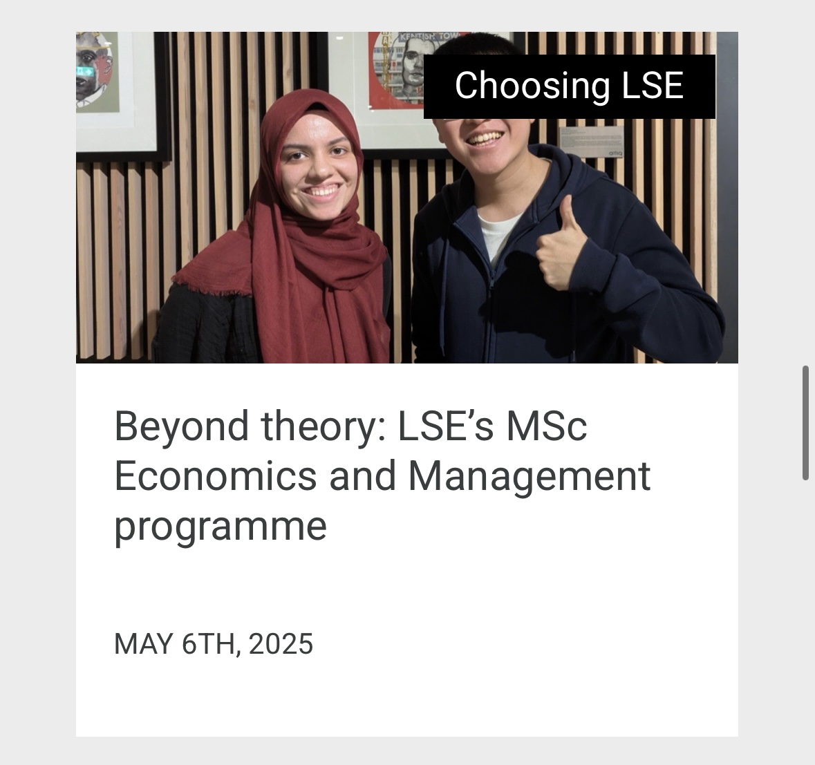 LSEManagement's tweet photo. Check out what our MSc Economics and Management student ambassadors, Heng Chew and Reyhaneh Iravani, have been up to this year ⬇️ https://t.co/gN5GZdYtdT