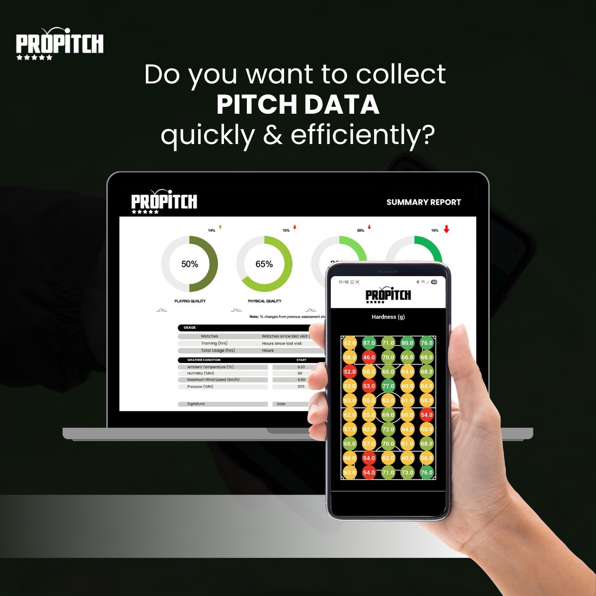 TurfBusiness's tweet photo. ✅ Monitor changes over time
✅ Gain valuable insights
✅ Make informed decisions to optimise the quality and consistency of their playing surfaces
Download the new ProPitch monitoring system now!
#propitch #groundstaff https://t.co/yOmIIitnN1