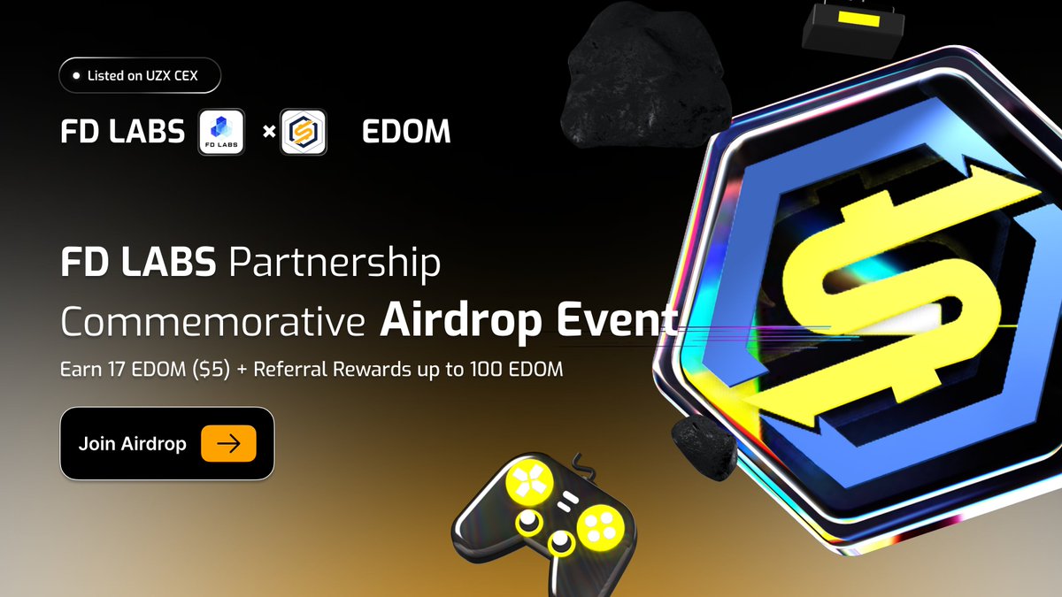 EDOM Official (@edom_official_x) on Twitter photo 🎉 FD LABS Partnership Commemorative Airdrop Event is LIVE! 🚀<a href="/FD_LABS_X/">FD LABS Official</a>
We’re celebrating our partnership with FD LABS by giving away 10,200 EDOM tokens FREE! 🎁
👉 Start now: t.me/EDOMCEXAirdrop…
🗓 Listed on UZX Exchange ✅
🔥 Tier 1–2 listings coming soon
🌜 Rewards 🎉 FD LABS Partnership Commemorative Airdrop Event is LIVE! 🚀<a href="/FD_LABS_X/">FD LABS Official</a>
We’re celebrating our partnership with FD LABS by giving away 10,200 EDOM tokens FREE! 🎁
👉 Start now: t.me/EDOMCEXAirdrop…
🗓 Listed on UZX Exchange ✅
🔥 Tier 1–2 listings coming soon
🌜 Rewards