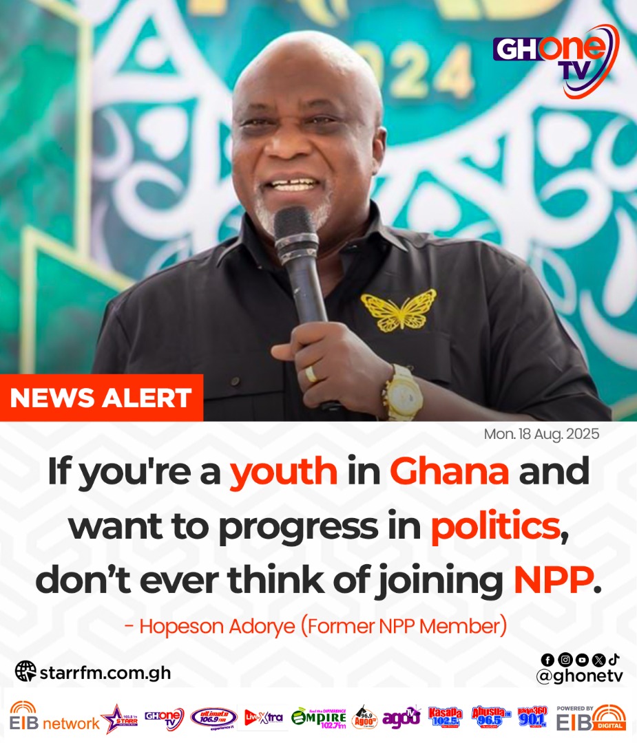 Ghana youth, don't think of joining NPP... - Hopeson Adorye (Former NPP Member) 

#GHOneNews #EIBNetwork 
#GHOneTV #NewsAlert
