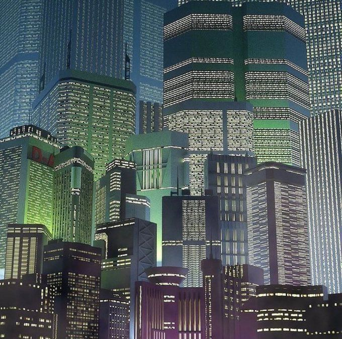 FedeItaliano76's tweet photo. Hand-painted Neo-Tokyo from Akira (1988), arguably the most influential anime film of all time https://t.co/LTaXj6fpqb