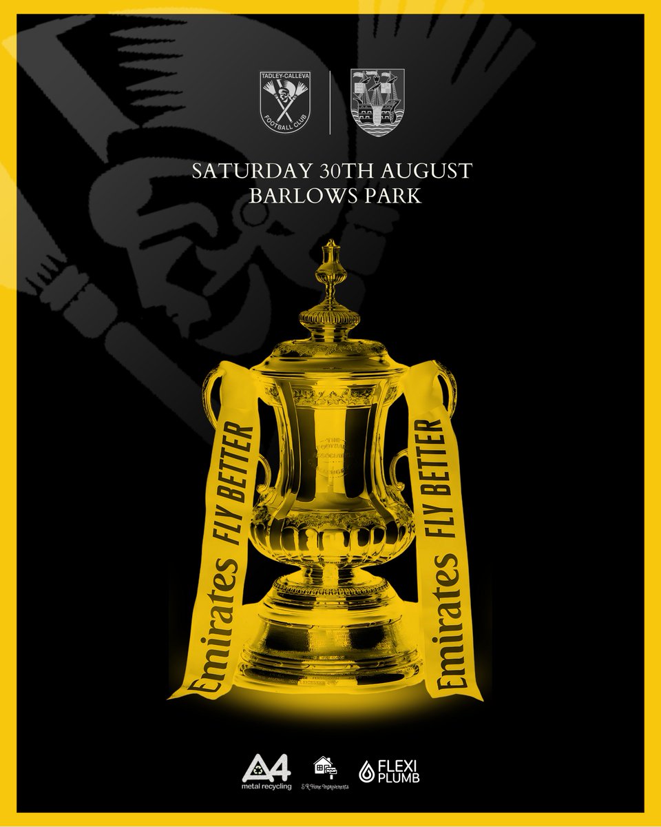 Tadley-Calleva FC (@tadleycallevafc) on Twitter photo Tadley-Calleva have been drawn at Barlows Park against <a href="/theterras/">Weymouth FC</a> in the First Qualifying Round of the FA Cup.
This tie is to be played on Saturday 30th August.
A HUGE tie coming to the town of Tadley at the end of August. Tadley-Calleva have been drawn at Barlows Park against <a href="/theterras/">Weymouth FC</a> in the First Qualifying Round of the FA Cup.
This tie is to be played on Saturday 30th August.
A HUGE tie coming to the town of Tadley at the end of August.