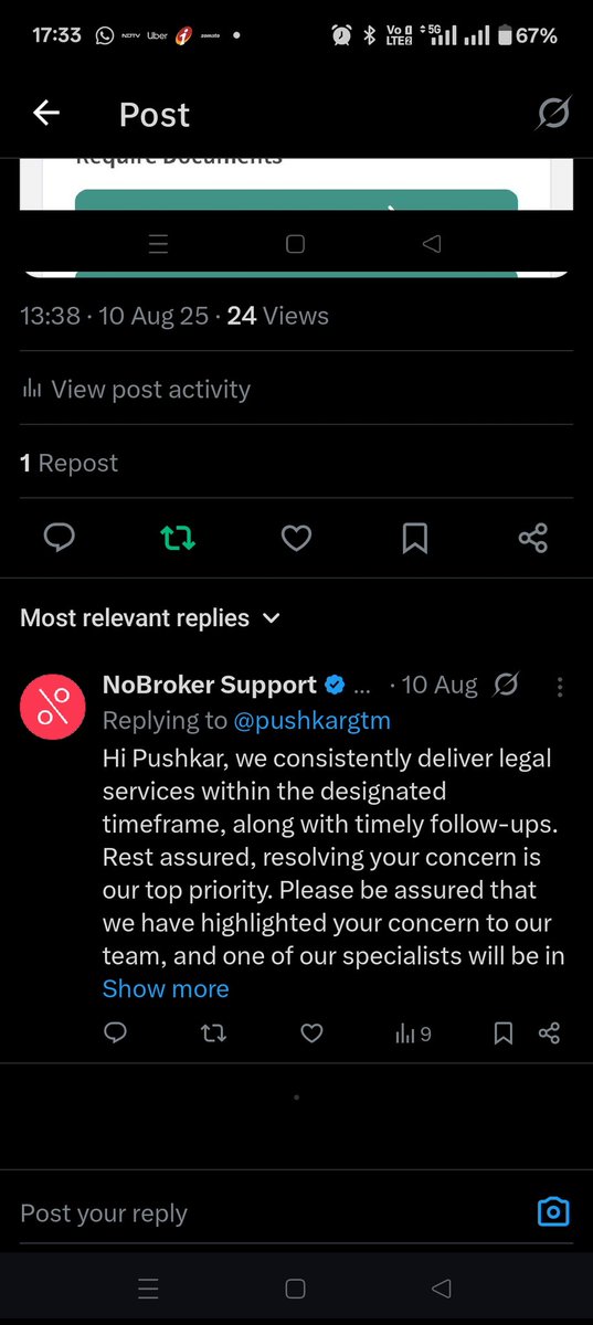 pushkargtm's tweet photo. @NoBrokerCare This is the reason why I do not recommend NO Broker to anybody.
Despite, problem highlighted to team nobody calls up for issue redressal.

Everybody, please Beware of @nobrokercom
@NoBrokerCare is not at all at support. https://t.co/728JfPBUCO