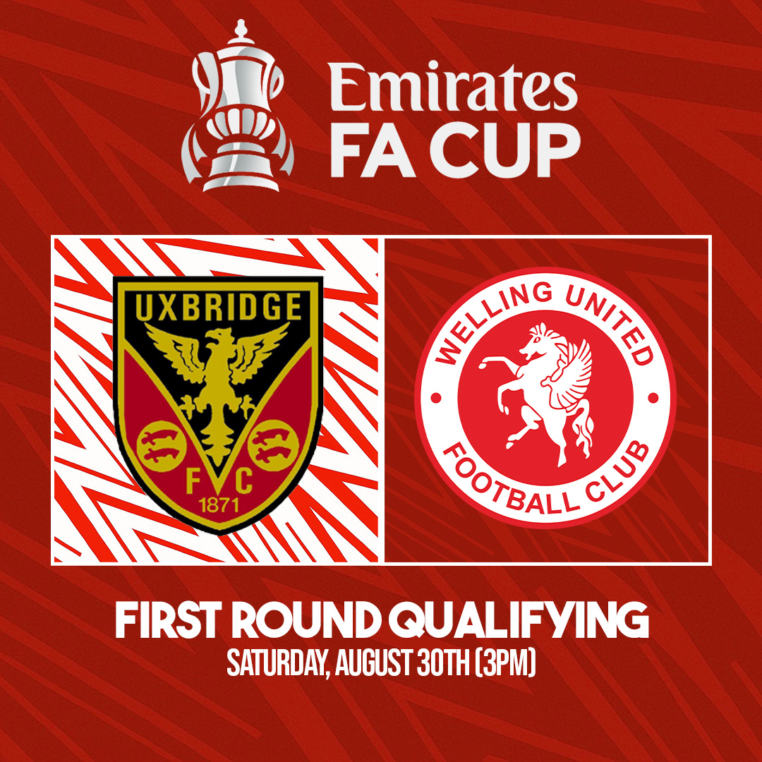 Welling United FC (@wellingunited) on Twitter photo 🏆🚨 The Wings will head to Uxbridge in the first qualifying round of the <a href="/EmiratesFACup/">Emirates FA Cup</a> with the tie set to take place on Saturday, August 30th (3pm).
#WeAreWings🪽 🏆🚨 The Wings will head to Uxbridge in the first qualifying round of the <a href="/EmiratesFACup/">Emirates FA Cup</a> with the tie set to take place on Saturday, August 30th (3pm).
#WeAreWings🪽