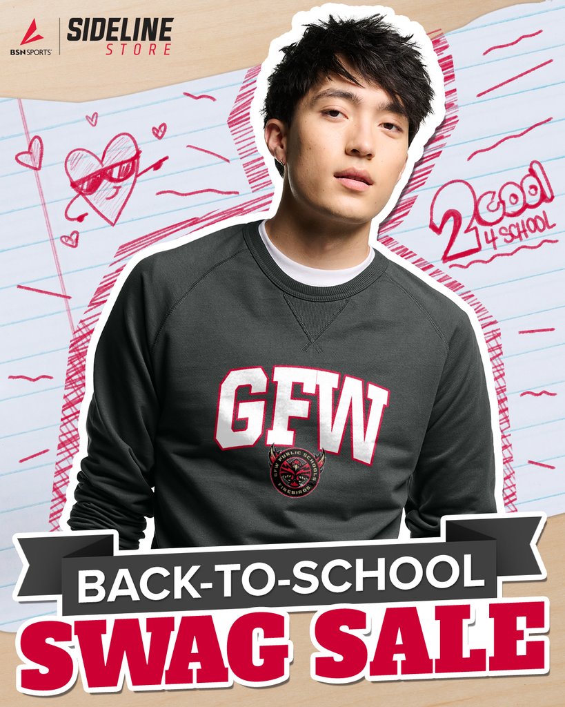 gfwactivities's tweet photo. Alright GFW, the time is now!  Sideline’s Back-to-School Sale is ON. Now thru Sun., score 20% OFF top-brand, Firebirds fan wear &amp; accessories with the code GAMEON20.

https://t.co/BqpAsMw1nD https://t.co/qWRLgnQAuV
