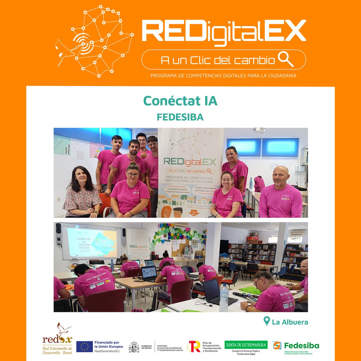 🚀 La formadora digital de FEDESIBA, Aurora Triviño, visitó el programa ESCALA de La Albuera.

🤖 En las jornadas juntos, l@s participantes aprendieron a utilizar la IA, generar contenidos, almacenar en la nube o utilizar asistentes virtuales, entre otras cosas.