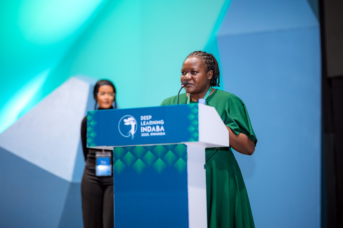 DeepIndaba's tweet photo. Celebrating African research excellence at #DLI2025!

The Alele-Williams Masters Award honours outstanding research and writing by master's candidates at African universities, upholding Grace Alele-Williams’ legacy as a defender of learning, seeker of knowledge, and activist for equality.

Congratulations to Cynthia Amol and Keneilwe Mokoka

#Urunana #indaba2025