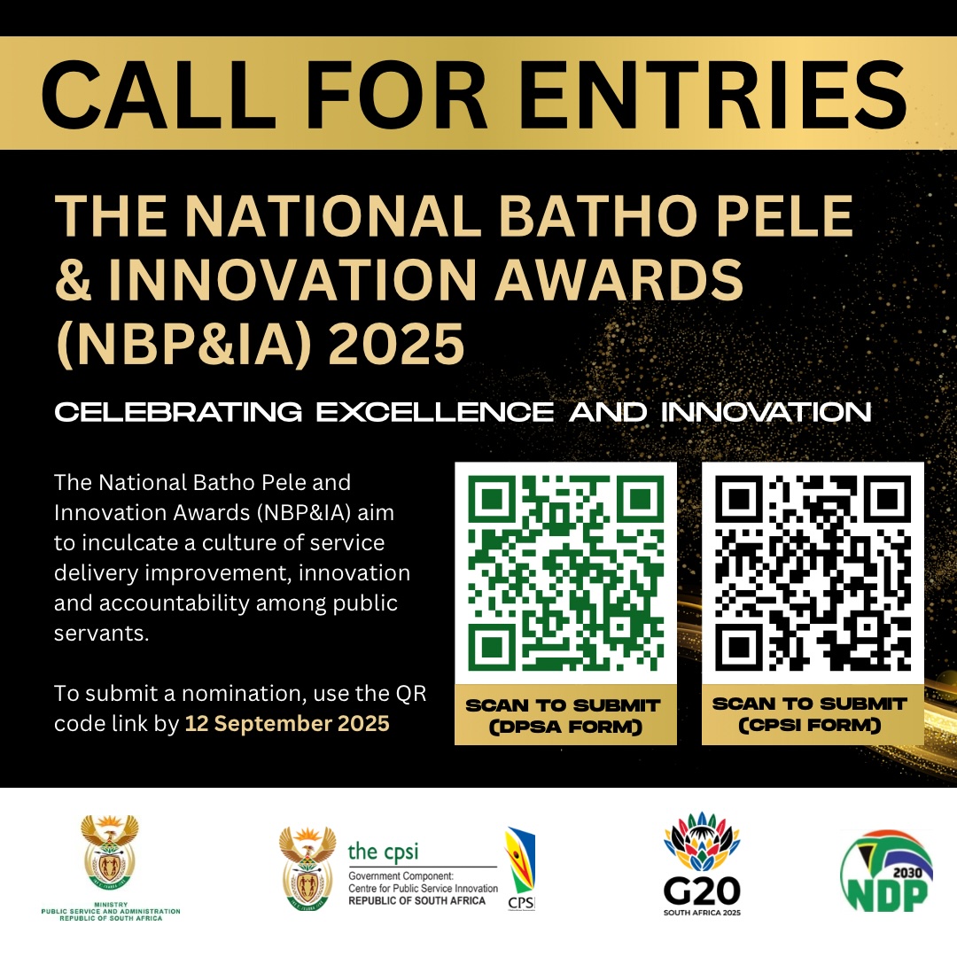 CPSI South Africa (@cpsi_sa) on Twitter photo Enter your innovative projects solving service delivery challenges today!#NBPIAwards2025
<a href="/WesternCapeGov/">Western Cape Gov</a>
<a href="/GautengProvince/">Gauteng Provincial Gov</a>
<a href="/fsgov/">FS Government</a>
<a href="/NorthernCapeGov/">NCPG</a>
<a href="/kzngov/">KZN Provincial Gov</a>
<a href="/NWPGOV/">NWPG</a>
<a href="/MpumalangaGov/">Mpumalanga Provincial Government</a>
<a href="/OtpLimpopo/">Limpopo Provincial Government</a>
<a href="/EASTERNCAPEGOV/">Eastern Cape Provincial Government</a> <a href="/VukuzenzeleNews/">Vuk'uzenzele</a> Enter your innovative projects solving service delivery challenges today!#NBPIAwards2025
<a href="/WesternCapeGov/">Western Cape Gov</a>
<a href="/GautengProvince/">Gauteng Provincial Gov</a>
<a href="/fsgov/">FS Government</a>
<a href="/NorthernCapeGov/">NCPG</a>
<a href="/kzngov/">KZN Provincial Gov</a>
<a href="/NWPGOV/">NWPG</a>
<a href="/MpumalangaGov/">Mpumalanga Provincial Government</a>
<a href="/OtpLimpopo/">Limpopo Provincial Government</a>
<a href="/EASTERNCAPEGOV/">Eastern Cape Provincial Government</a> <a href="/VukuzenzeleNews/">Vuk'uzenzele</a>