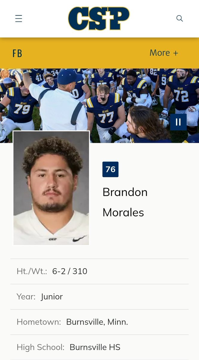 MnWestFootball's tweet photo. #BlueJayFamily spotlight

Former BlueJay OL @brandonM_83 all smiles at @CSPBearsFB camp! 

Best of luck this year! 
#NextLevelJays #JUCOPRODUCT https://t.co/ZyhN4VJCRX