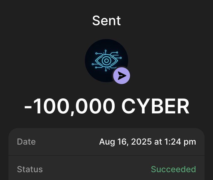 Every wallet gets 100,000 $CYBER 🪂 

Drop your $Sol Address &amp; RT ♻️ 

First 500 ⬇️ #SolanaAirdrop 

Presale is live, check pinned 📌