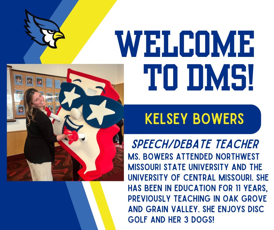 dmsbluejays's tweet photo. We’re excited to have some phenomenal teachers joining DMS this year! Stay tuned as we introduce more new staff members later this week #DMSLeads #DestinationDMS https://t.co/1mlejZIrJ5