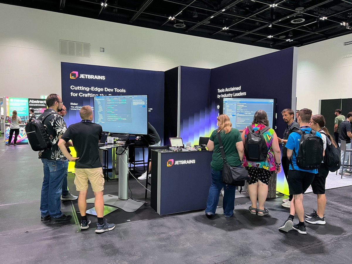 teamcity's tweet photo. Are you at @devcom_global? So are we! 🎮

Find the JetBrains crew at booth #C03 today and tomorrow. Come talk to us about tooling, watch demos, fill a short survey, and snag some nice swag.

#ddc2025 https://t.co/35ky6dR9nB