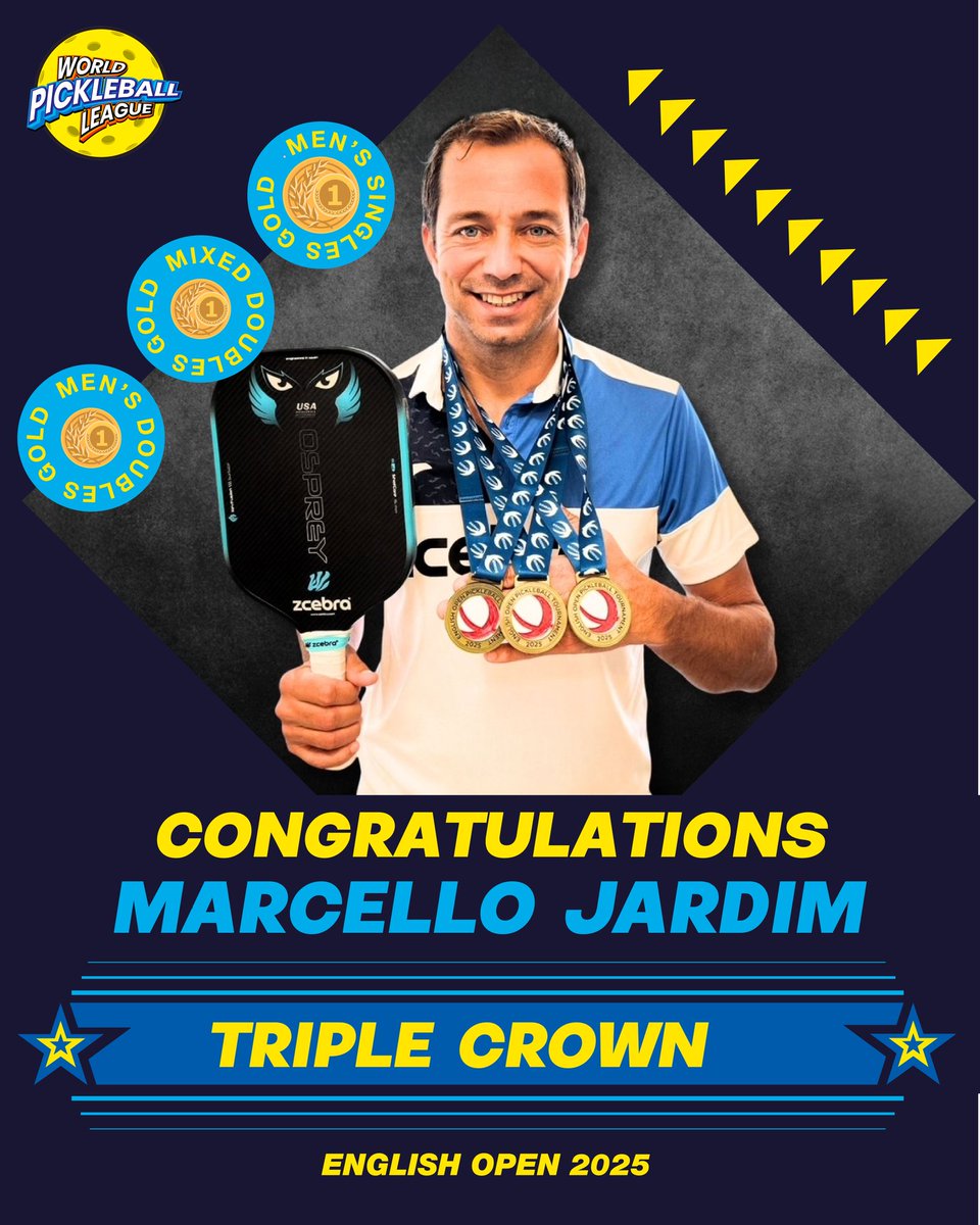 In front of your eyes, not one, but two champions who struck gold three times! 🏅🏅🏅

Congratulations to Marcello Jardim (English Open) and Bartosz Karbownik (Polish Pickleball Tour) for conquering the courts with triple crowns!💥

#WPBL #Pickleball