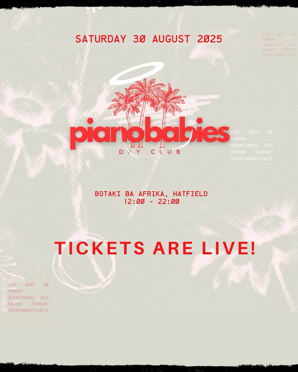 Not even technical difficulties could stop us!

#PianoBabiesDayClub tickets are now LIVE!

Tickets free so first come, first serve!

quicket.co.za/events/327999-…