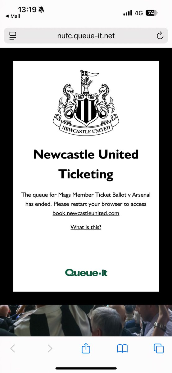 CRoxy5's tweet image. Anyone getting this? How can it of ended when it only opened at 12 today?

@NUFC 
@Nusc2023 
@NUFC_HQ 
@NUFCblogcouk 
@NUFCSpares