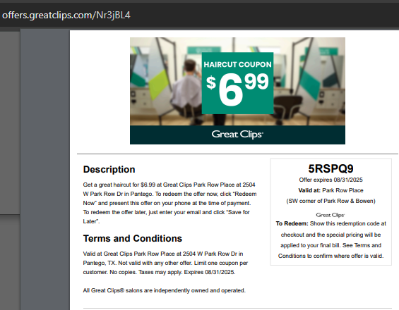 2026 April Printable Coupons Great Clips Off 5$ tweet media
